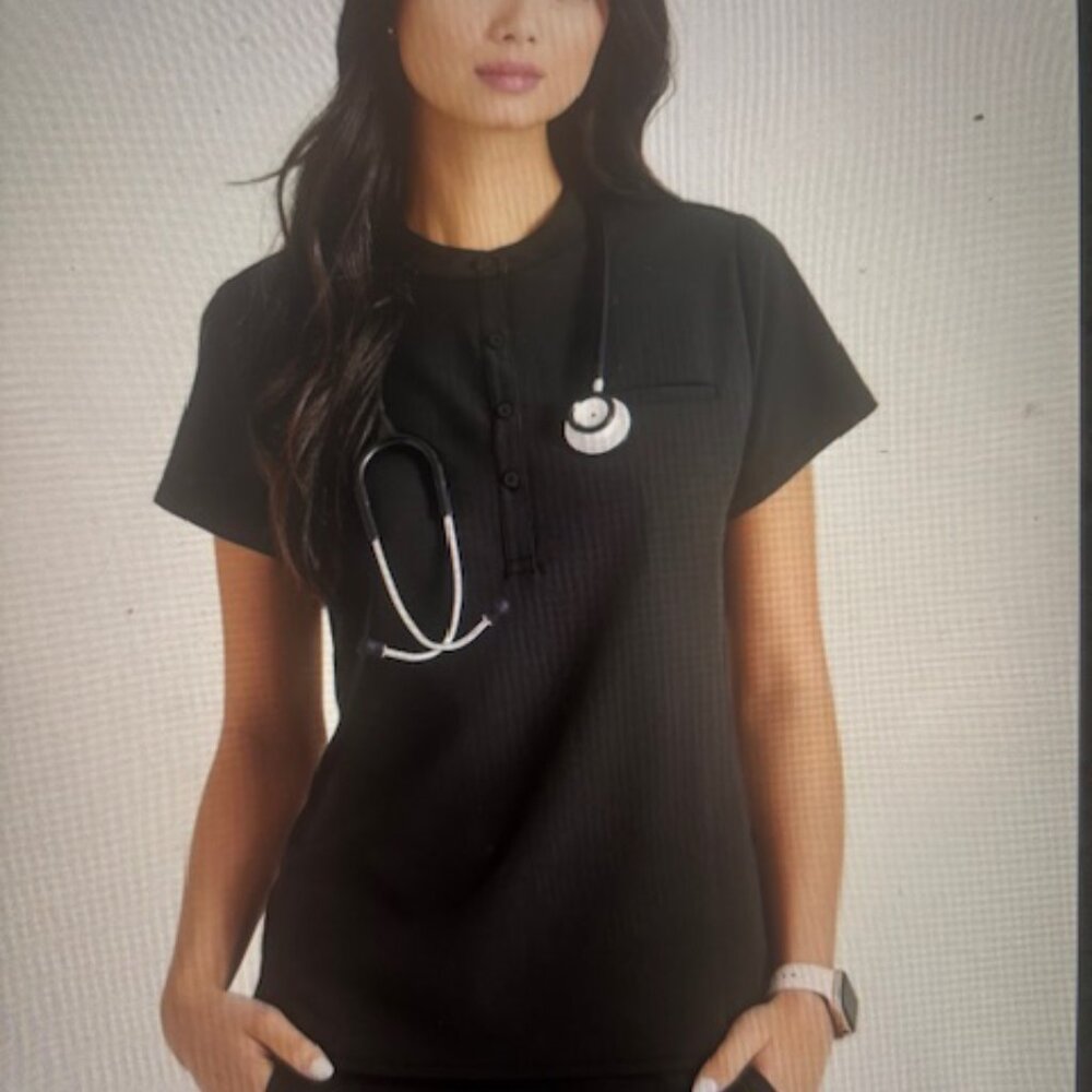 Barco Mission 1 Pocket Henley Neck Scrub Top